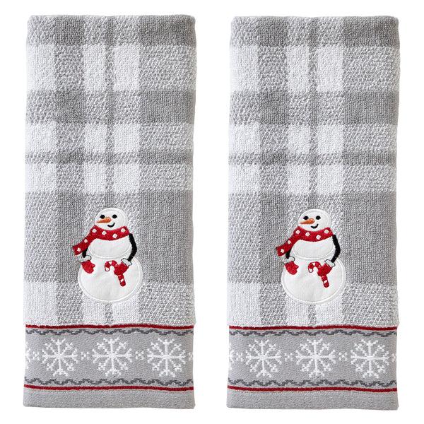 skl home Whistler Snowman 2-Piece Hand Towel Set Gray