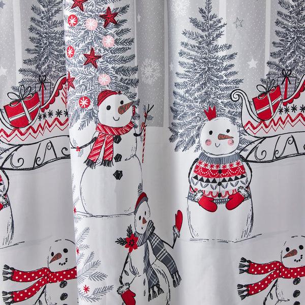 Skl Home Whistler Snowman Fabric Shower Curtain Gray