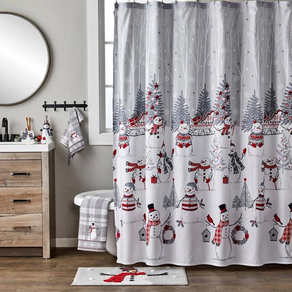skl home Whistler Snowman Fabric Shower Curtain Gray