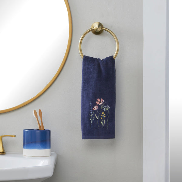 Skl Home Wildflower Field 2-Piece Hand Towel Set Navy