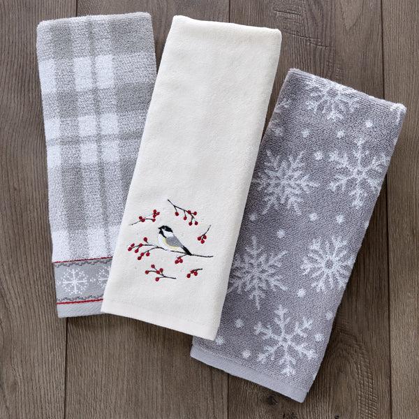 Skl Home Winter Bird 2-Piece Hand Towel Set Natural