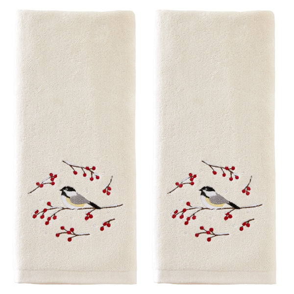 skl home Winter Bird 2-Piece Hand Towel Set Natural