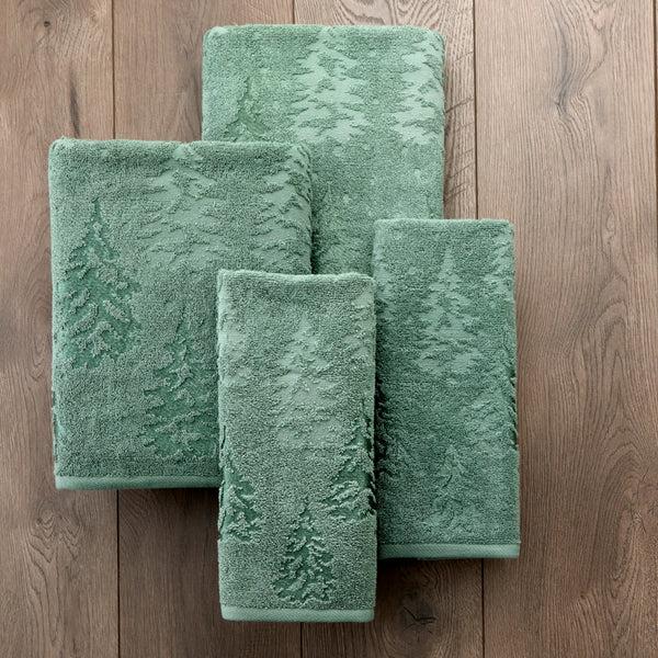 Skl Home Wispy Trees Jacquard 4pc Bath & Hand Towel Set Sage