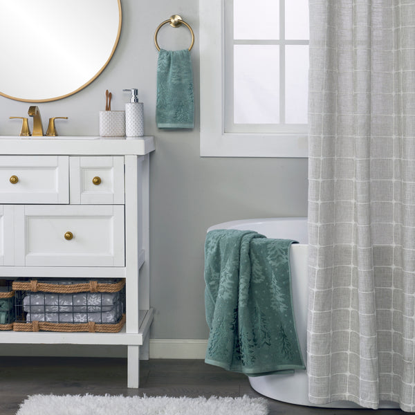 Skl Home Wispy Trees Jacquard 4pc Bath & Hand Towel Set Sage