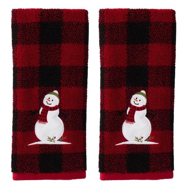 skl home Woodland Winter 2-Piece Hand Towel Set Red/Black