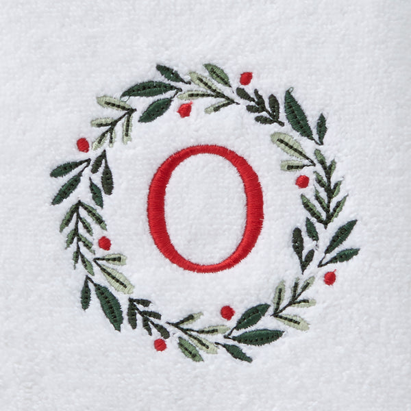 Skl Home Wreath Monogram “O" 2-Piece Hand Towel Set White