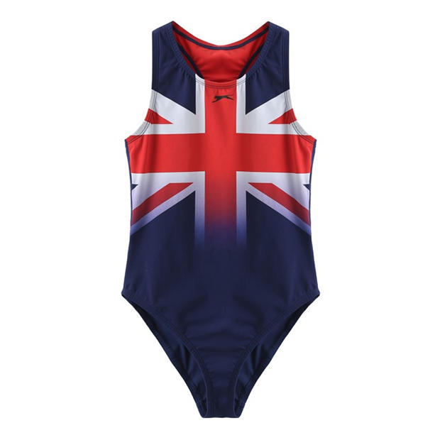 slazenger Slazenger Kids' Union Jack Racer Back One Piece Swimsuit