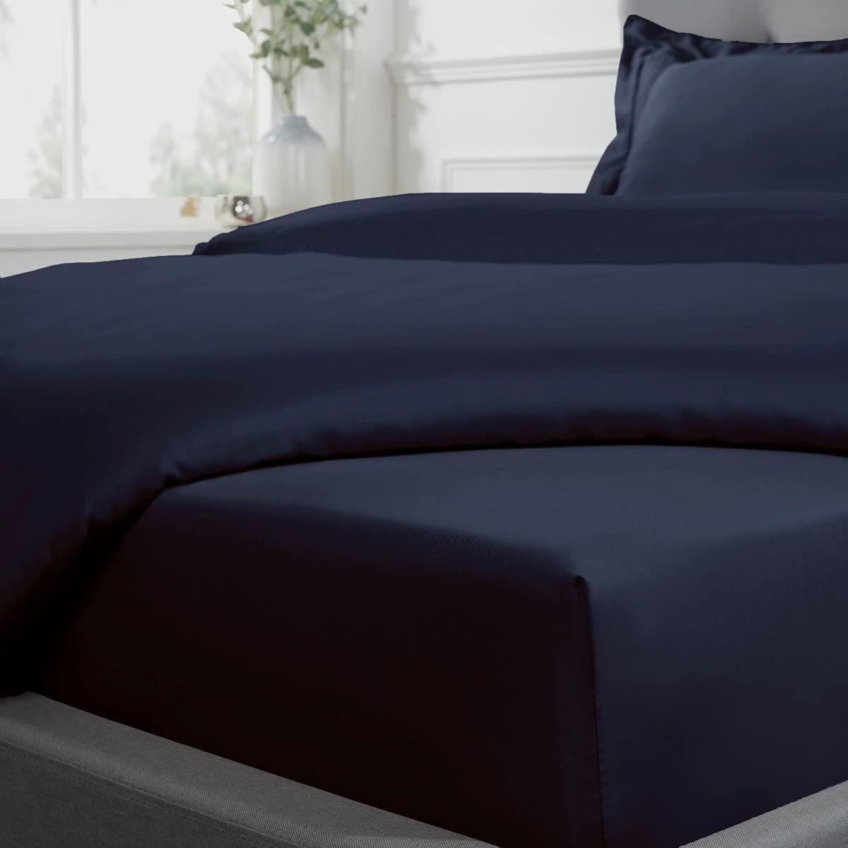 sleepdown 300 Thread Count 100% Cotton Sateen - Extra Deep Fitted Sheets