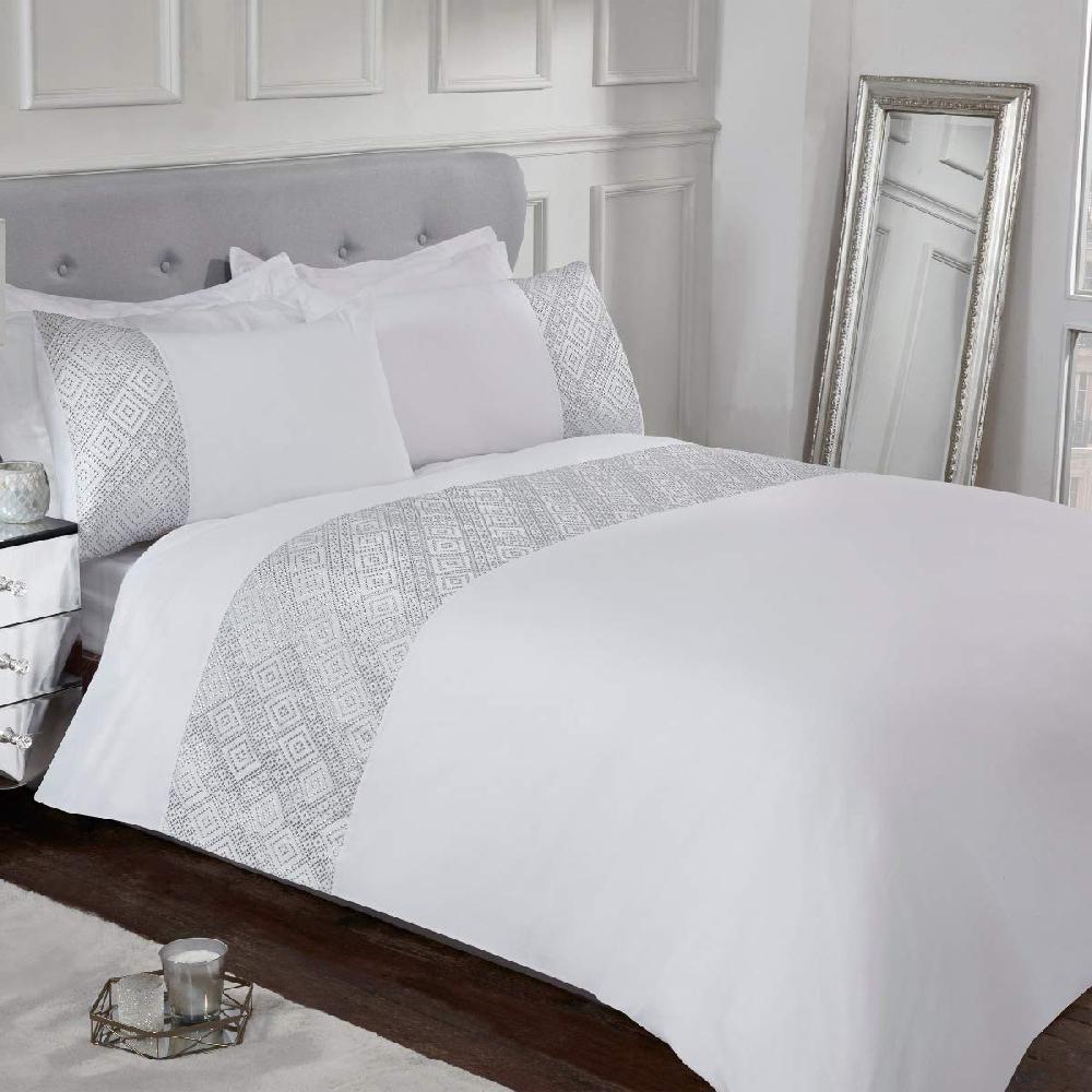 sleepdown 3D Metallic Geo Panel - Duvet Cover & Pillowcase Set