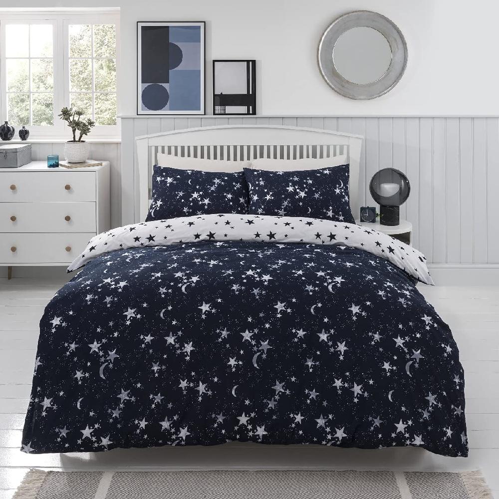 sleepdown Celestial Moons & Stars - Reversible Duvet Cover & Pillowcase Set