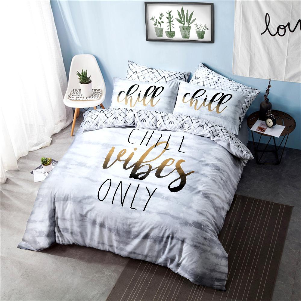 Sleepdown "Chill Vibes Only" - Reversible Duvet Cover & Pillowcase Set
