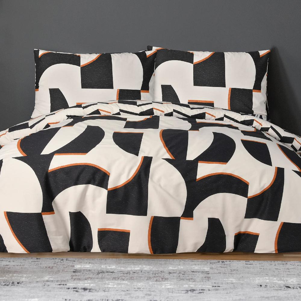 sleepdown Connected Geometric - Reversible Duvet Cover & Pillowcase Set