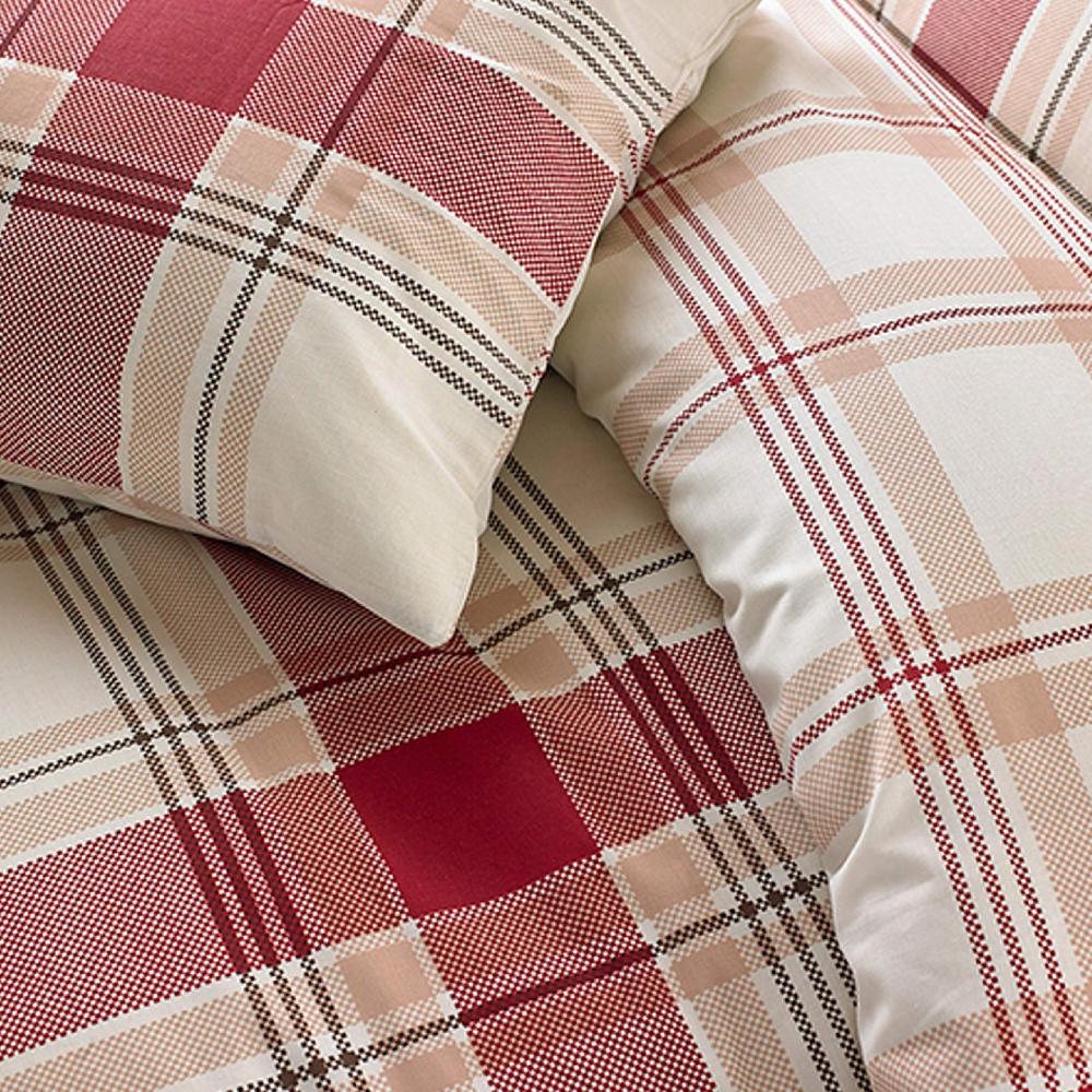 Sleepdown Country Check - Reversible Duvet Cover & Pillowcase Set