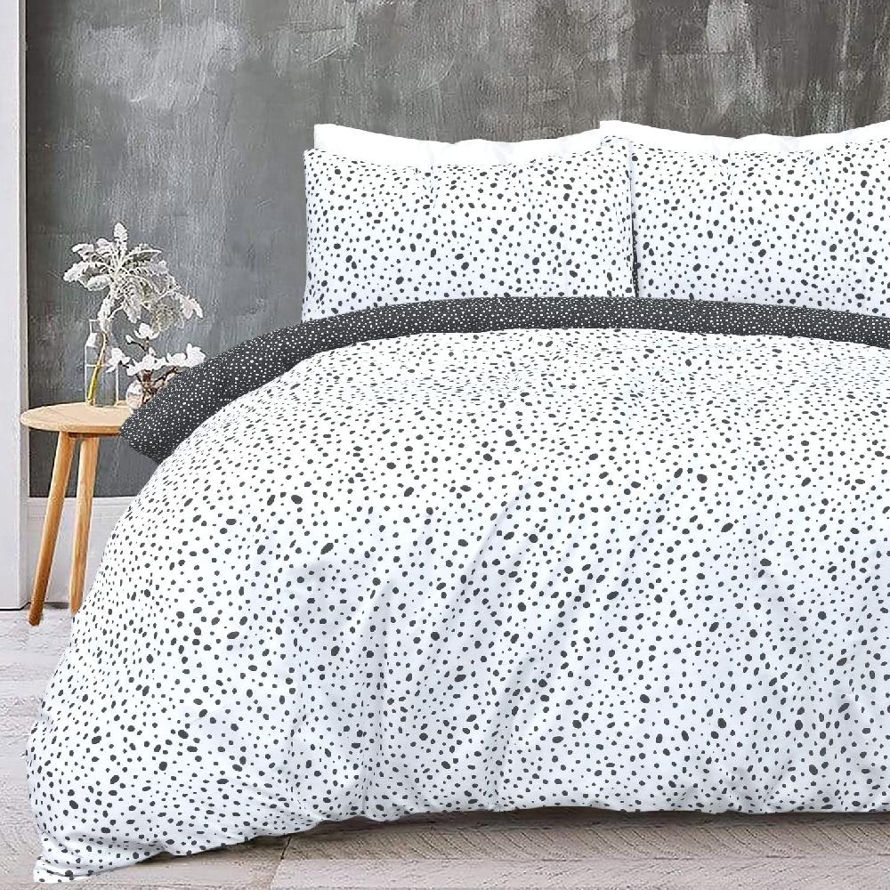 sleepdown Dalmatian Polka Dots - Reversible Duvet Cover & Pillowcase Set
