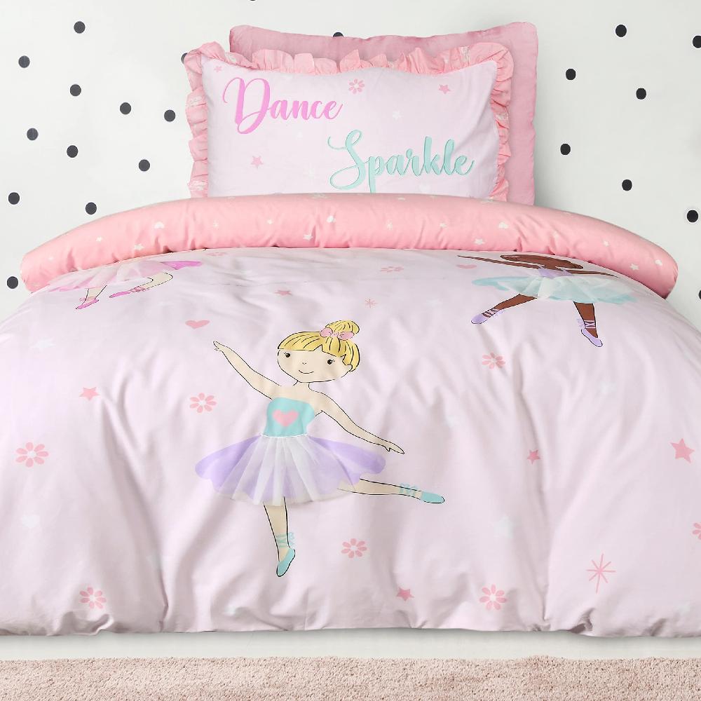 sleepdown Dancing Ballerinas - Reversible Duvet Cover & Pillowcase Set