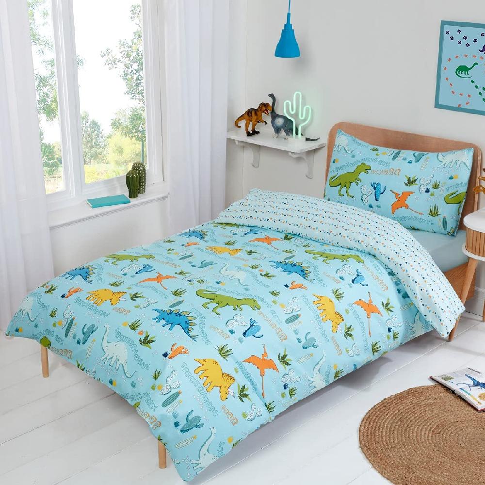 sleepdown Dinosaur Adventure - Reversible Duvet Cover & Pillowcase Set