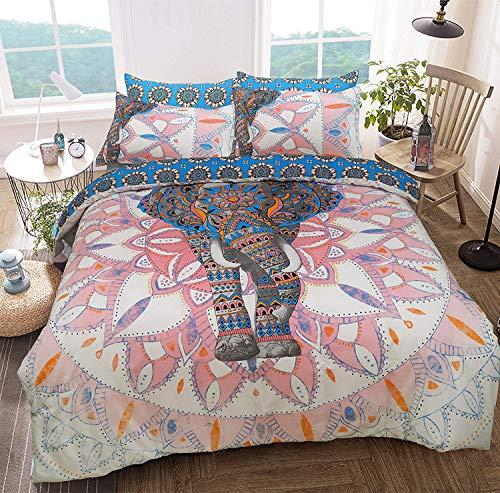 Sleepdown Elephant Mandala - Reversible Duvet Cover & Pillowcase Set
