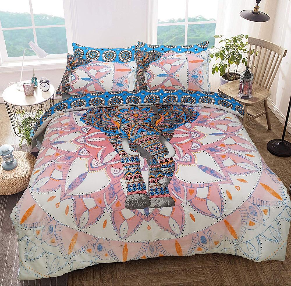 sleepdown Elephant Mandala - Reversible Duvet Cover & Pillowcase Set