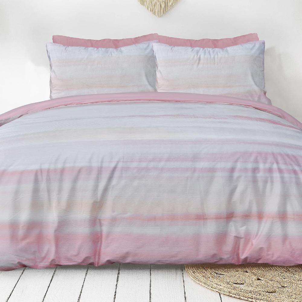 sleepdown Faded Stripe - Velvet Duvet Cover & Pillowcase Set