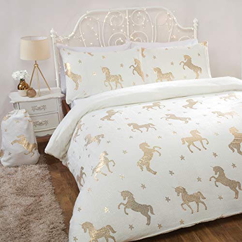 Sleepdown Foil Unicorn Fleece - Duvet Cover & Pillowcase Set