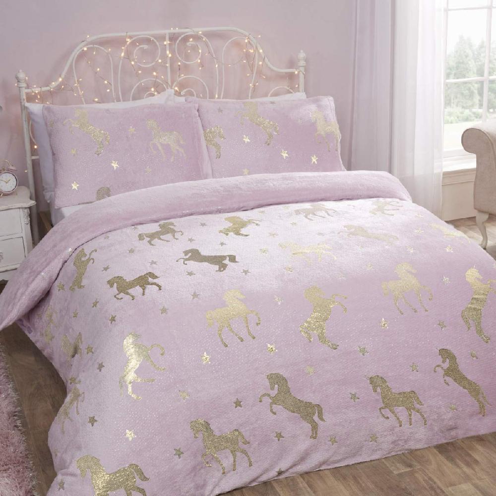 sleepdown Foil Unicorn Fleece - Duvet Cover & Pillowcase Set