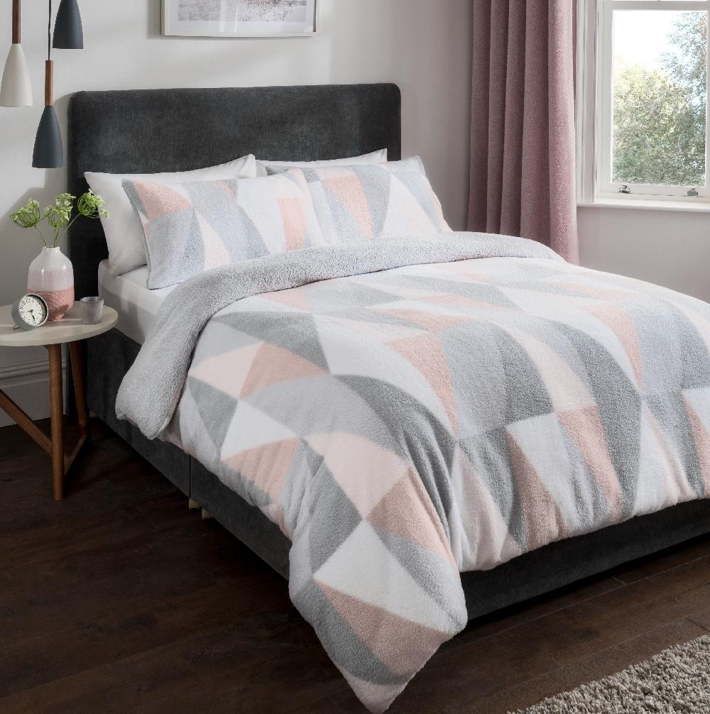 sleepdown Geo Teddy Fleece - Duvet Cover & Pillowcase Set