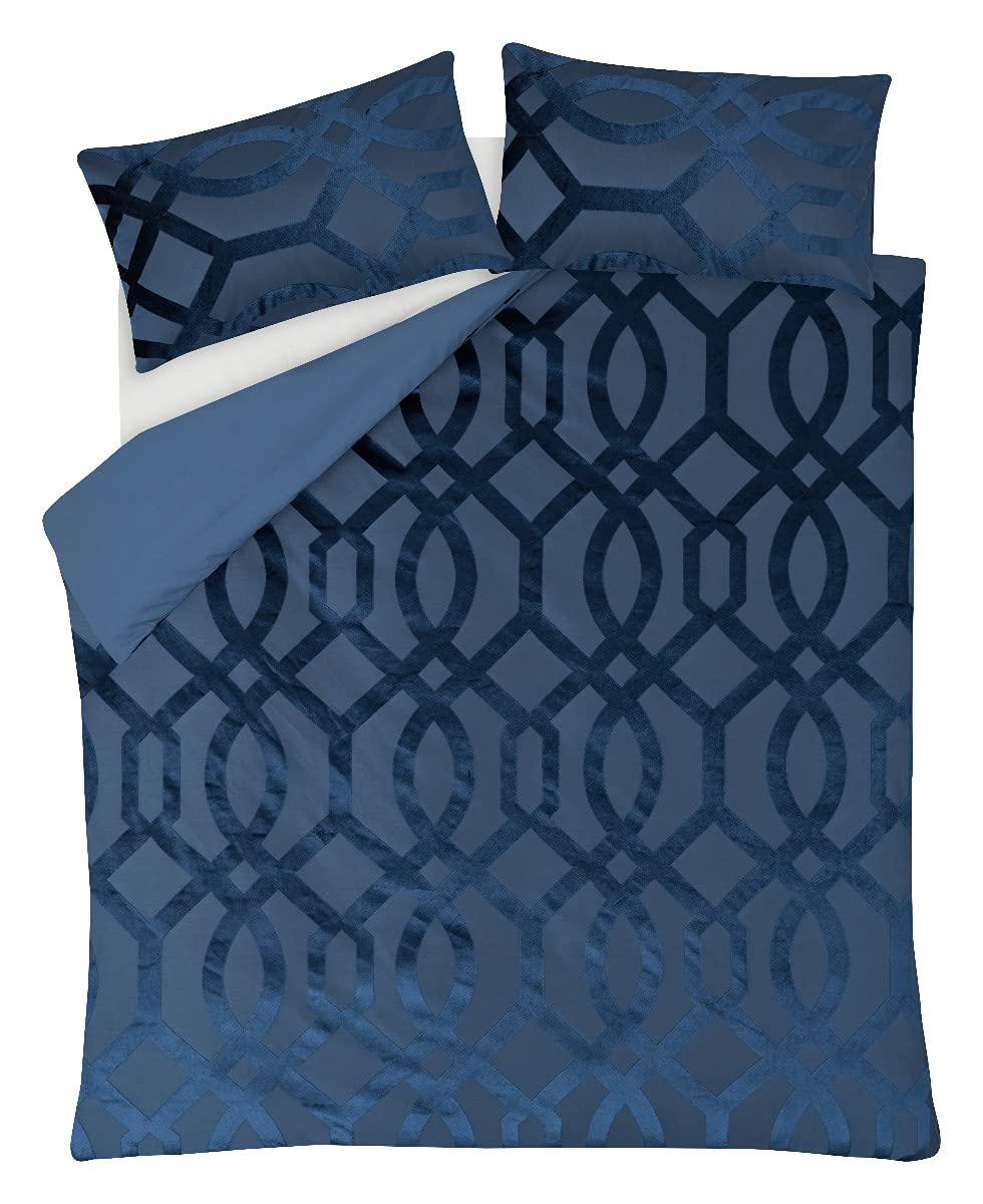Sleepdown Geo Velvet Jacquard - Duvet Cover & Pillowcase Set