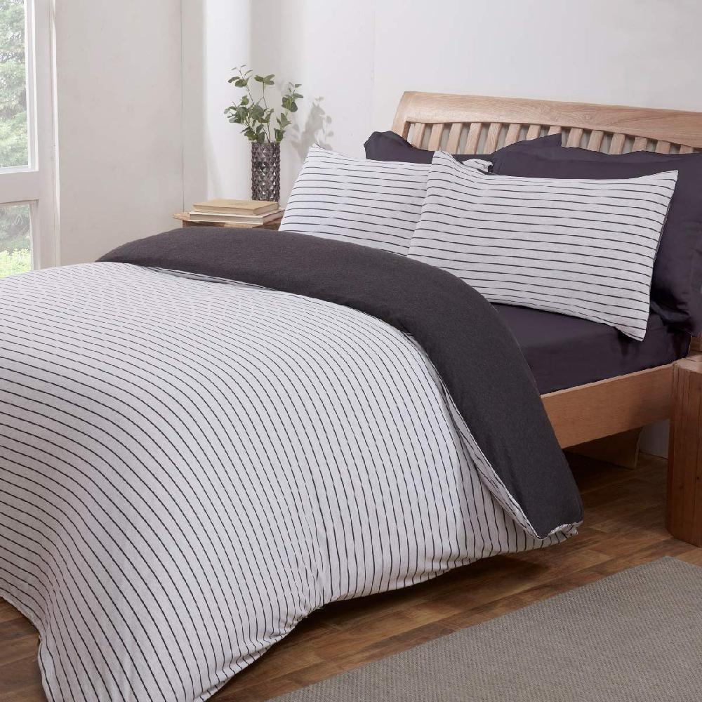 sleepdown Jersey Stripe - Reversible Duvet Cover & Pillowcase Set