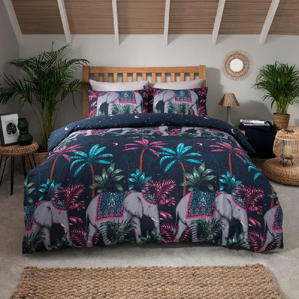 sleepdown Jungle Elephant - Reversible Duvet Cover & Pillowcase Set