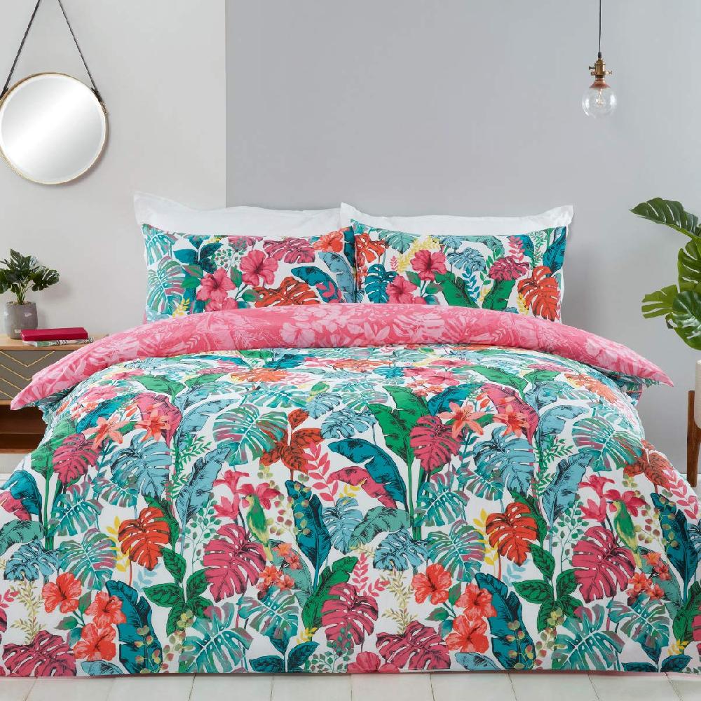 sleepdown Jungle Leaf - Reversible Duvet Cover & Pillowcase Set