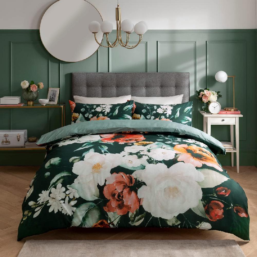 sleepdown Large Floral Bloom - 100% Cotton Duvet Cover & Pillowcase Set