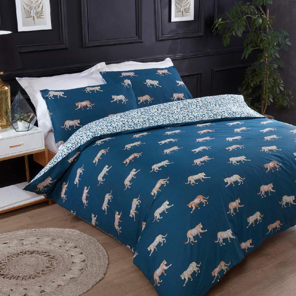 Sleepdown Leopard Motif - Reversible Duvet Cover & Pillowcase Set