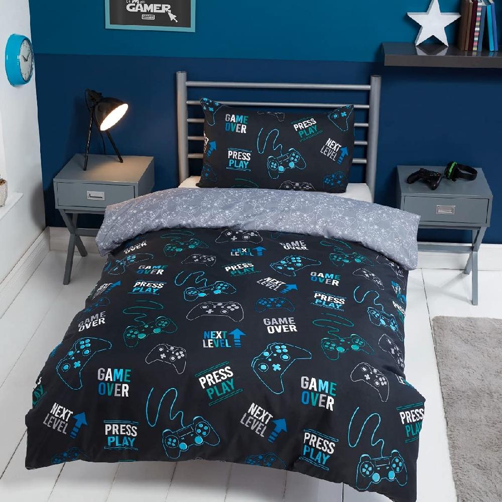 sleepdown Level Up Gaming - Reversible Duvet Cover & Pillowcase Set