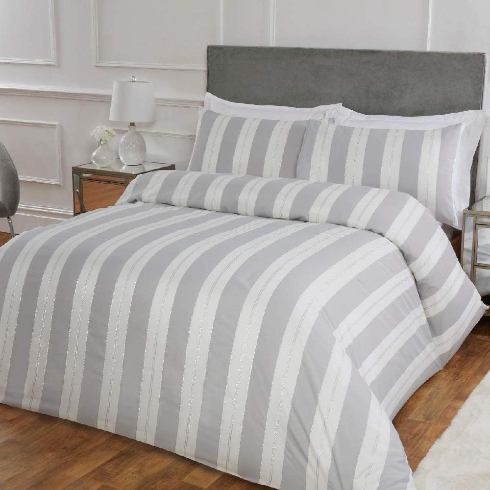 Sleepdown Metallic Stripe - Duvet Cover & Pillowcase Set