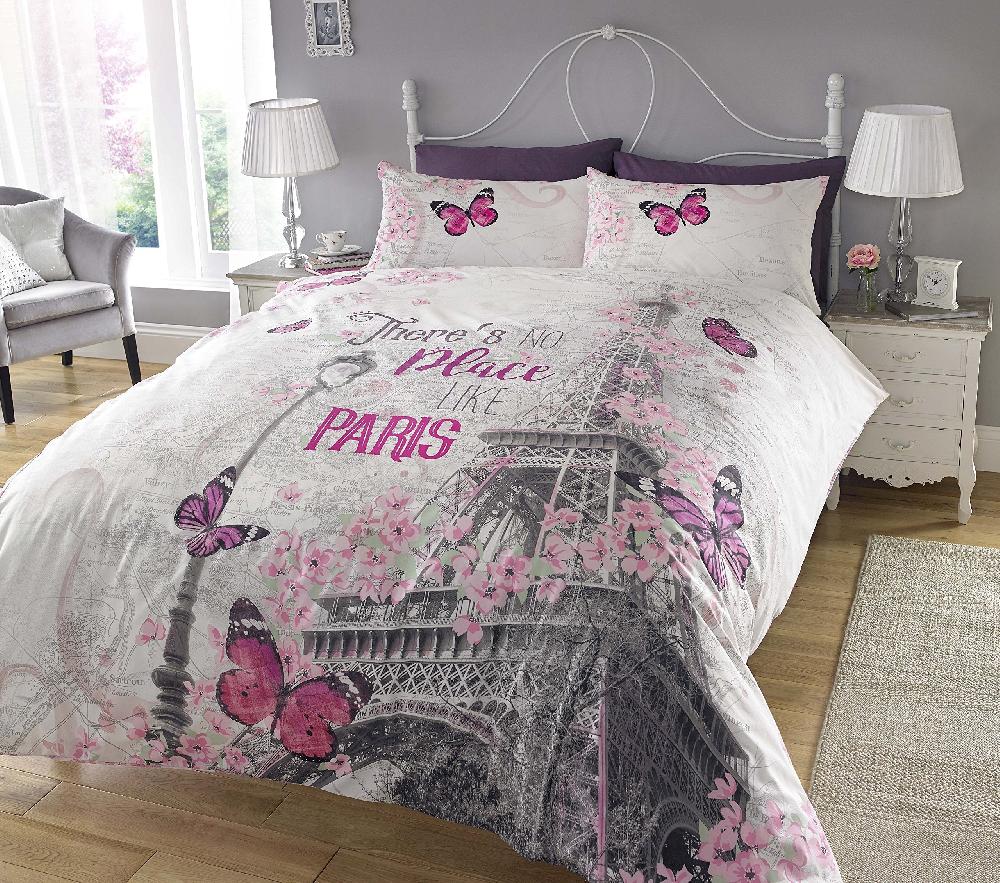 sleepdown Paris Romance - Reversible Duvet Cover & Pillowcase Set