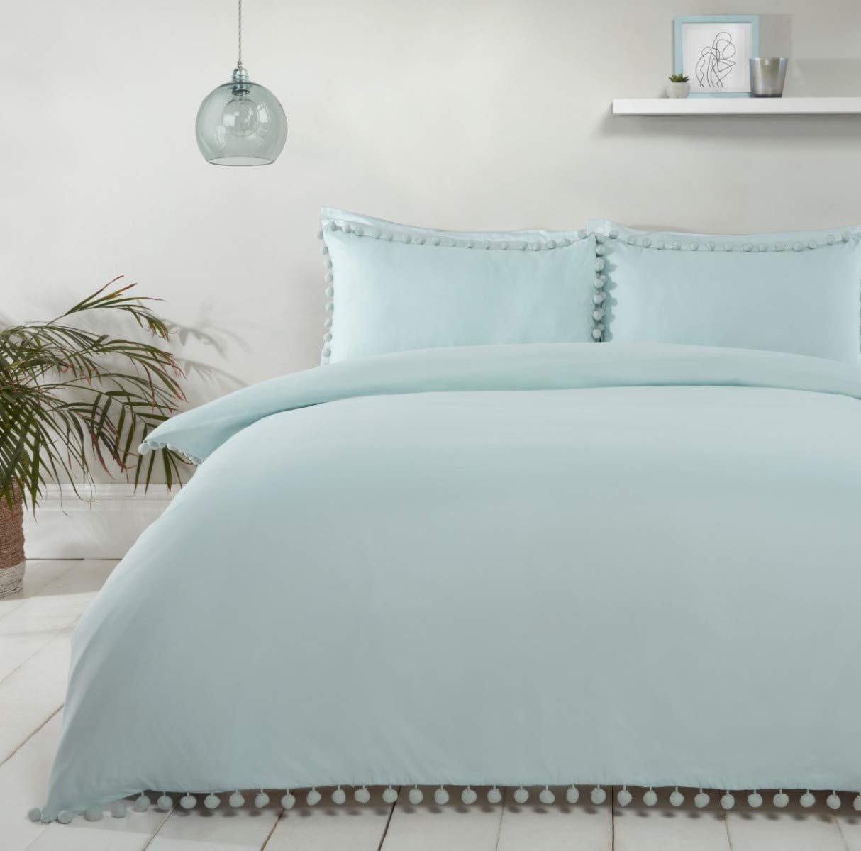 sleepdown Pom Pom Border - Duvet Cover and Pillowcase Set