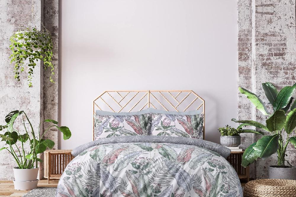 sleepdown Pure Cotton Tropics - Reversible Duvet Cover & Pillowcase Set