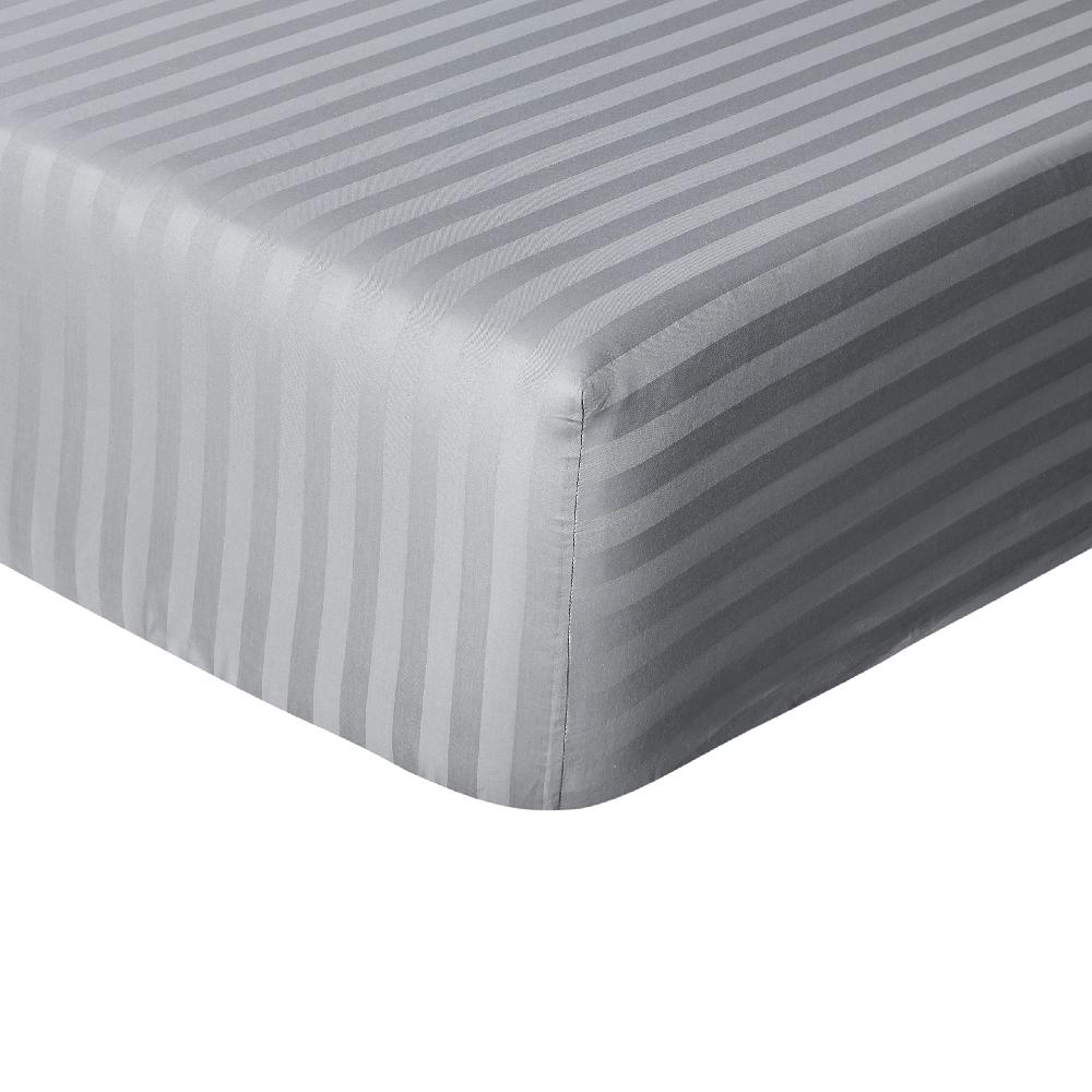 sleepdown Satin Stripe 100% Cotton - Deep Fitted Sheets