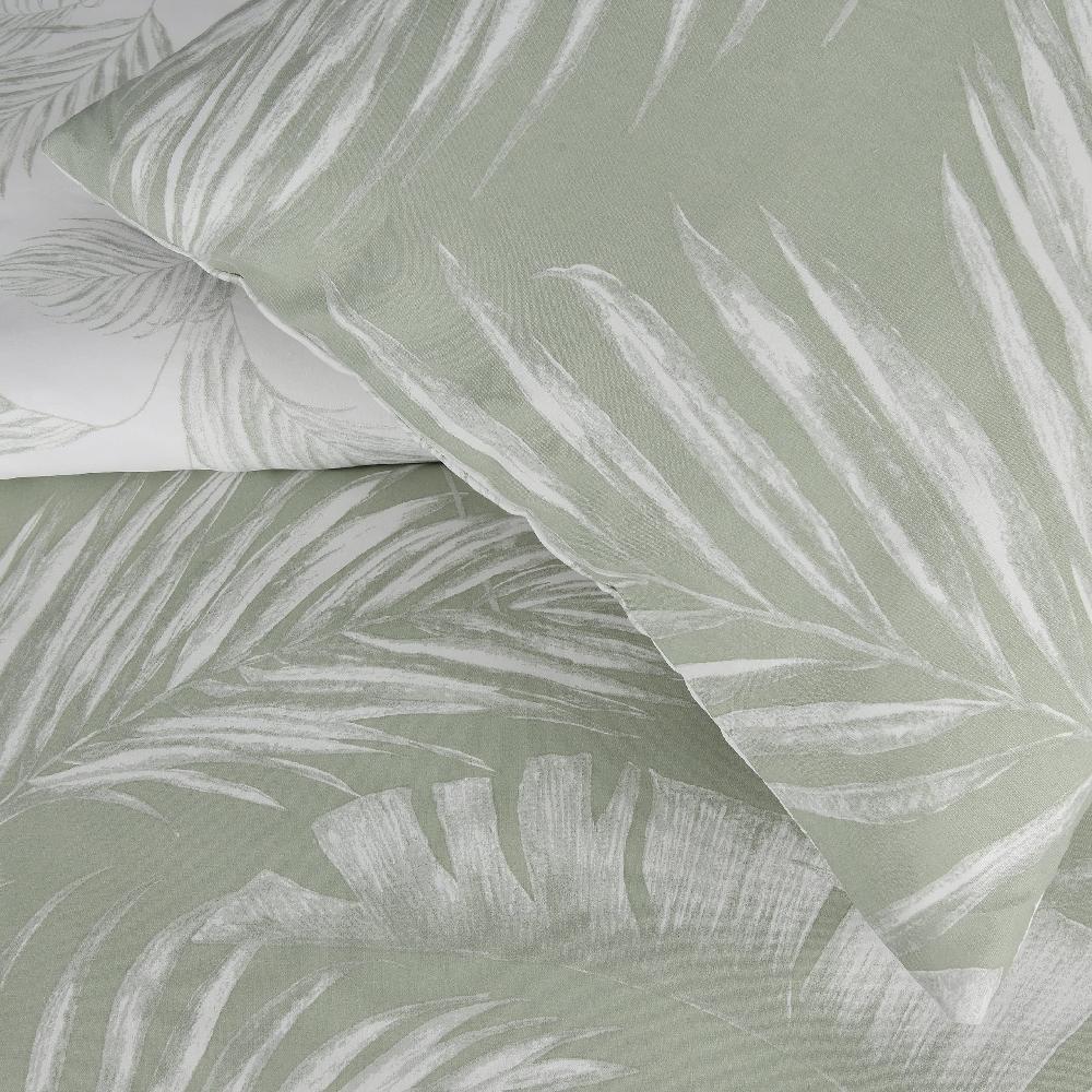 Sleepdown Sketched Palm Leaves - Reversible Duvet Cover & Pillowcase Set