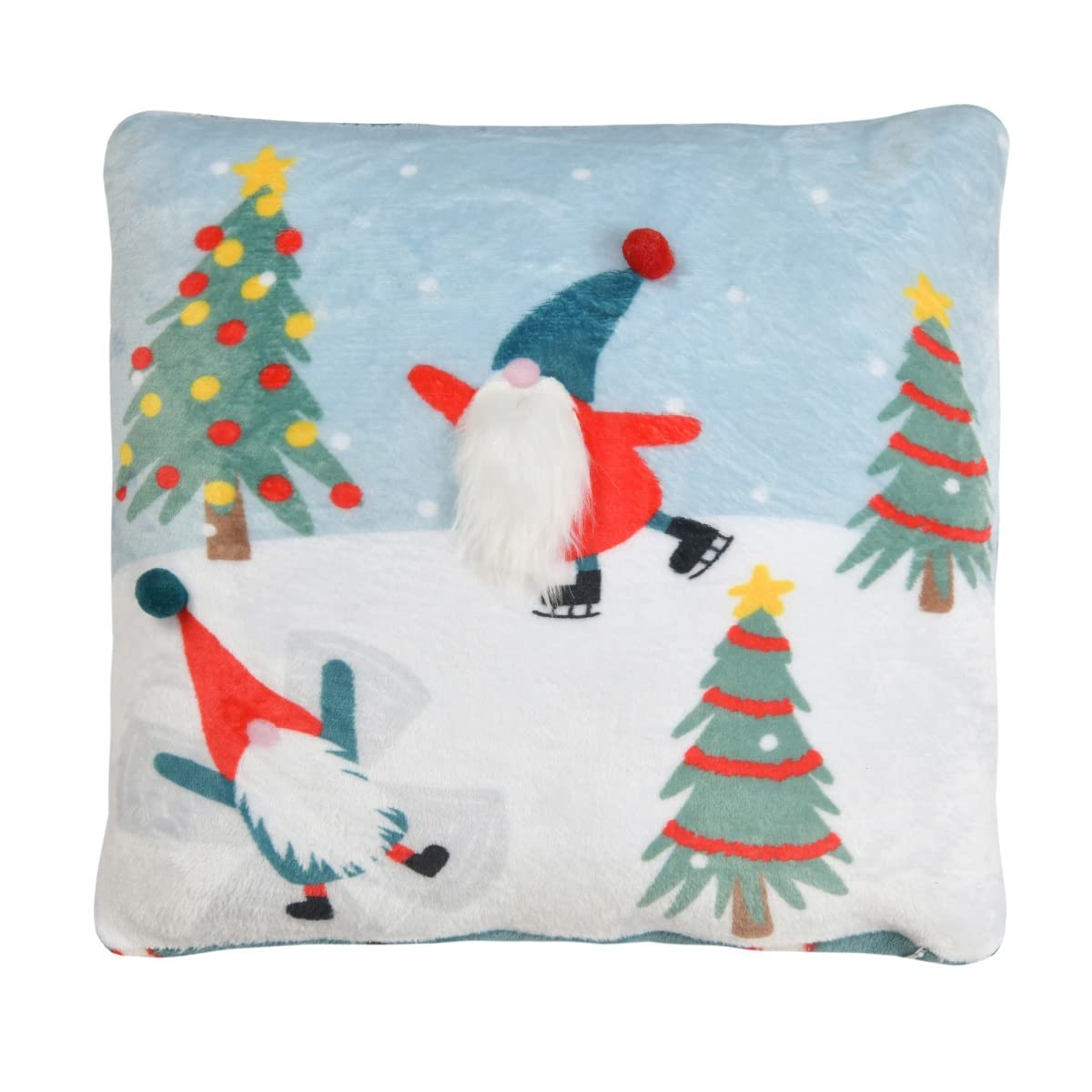 sleepdown Sleepdown Ice Skating Xmas Gonk Christmas Santa Filled Cushion Fleece Soft Decorative Square Cushion For Home Decor Sofa Bedroom