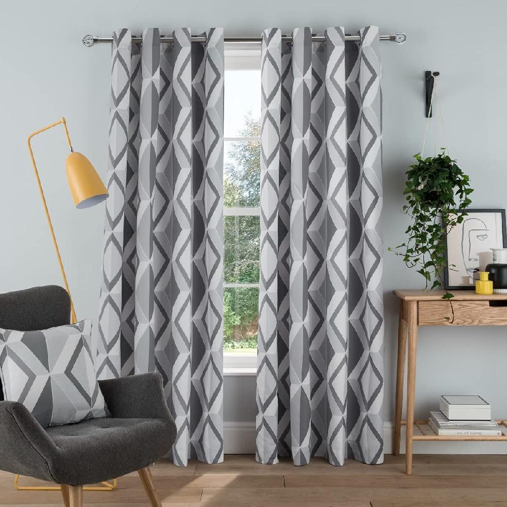 sleepdown Large Diamond Geo - Eyelet Curtains