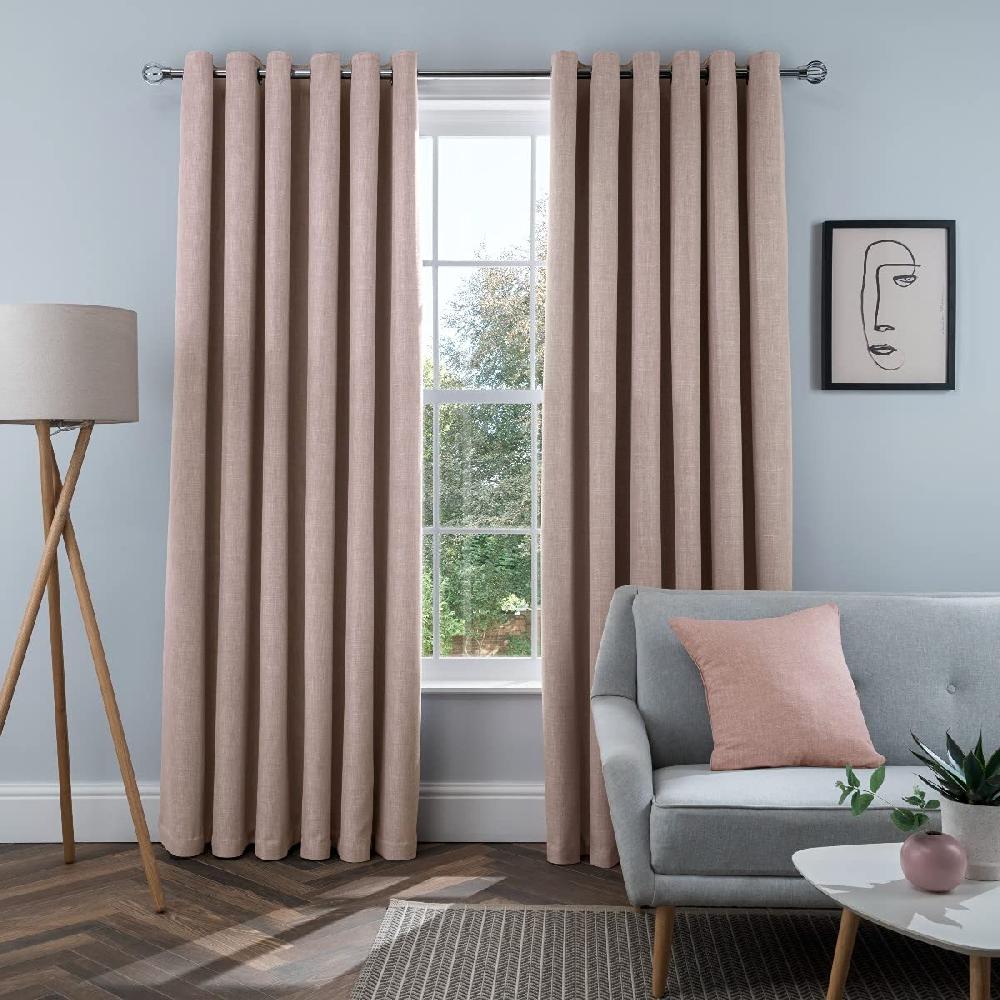 sleepdown Linen Look - Eyelet Blackout Curtains