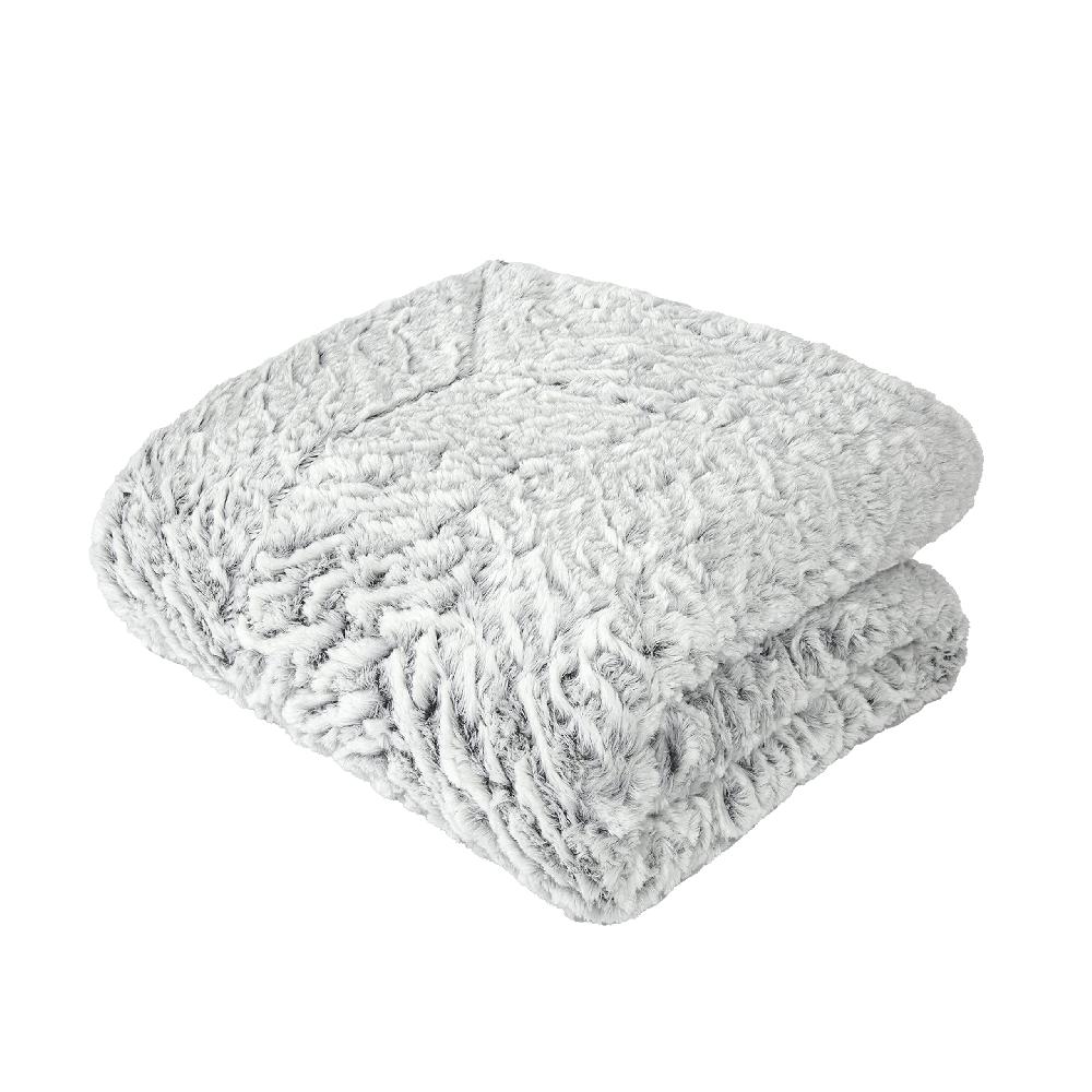 sleepdown Sleepdown Luxury Tone Tone Faux Fur Throw Over Sofa Super Soft Warm Cosy Bed Blanket Bedspread - 150cm x 200cm