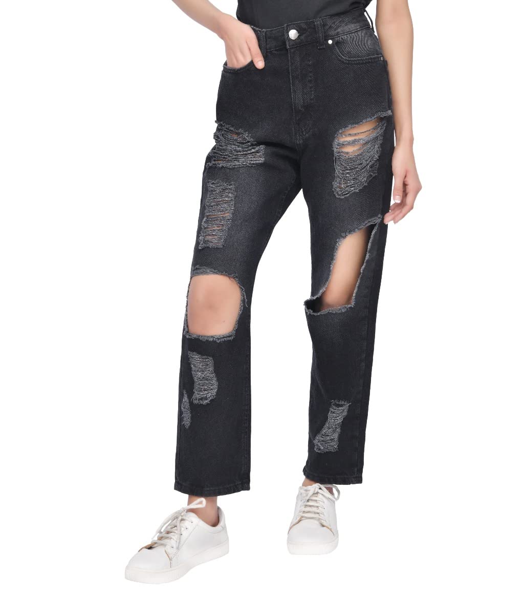 sleepdown Multi Rip High Waisted - Mom Jean