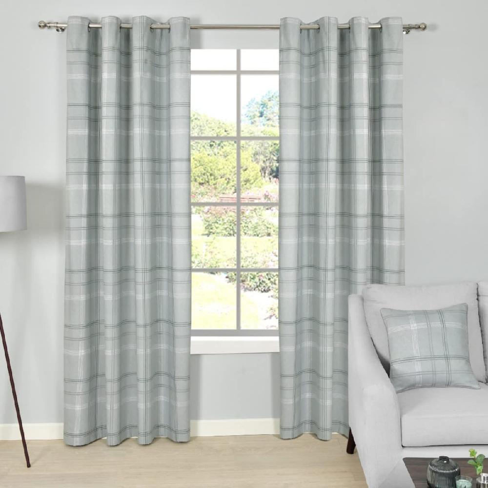 Sleepdown Printed Check - Eyelet Curtains