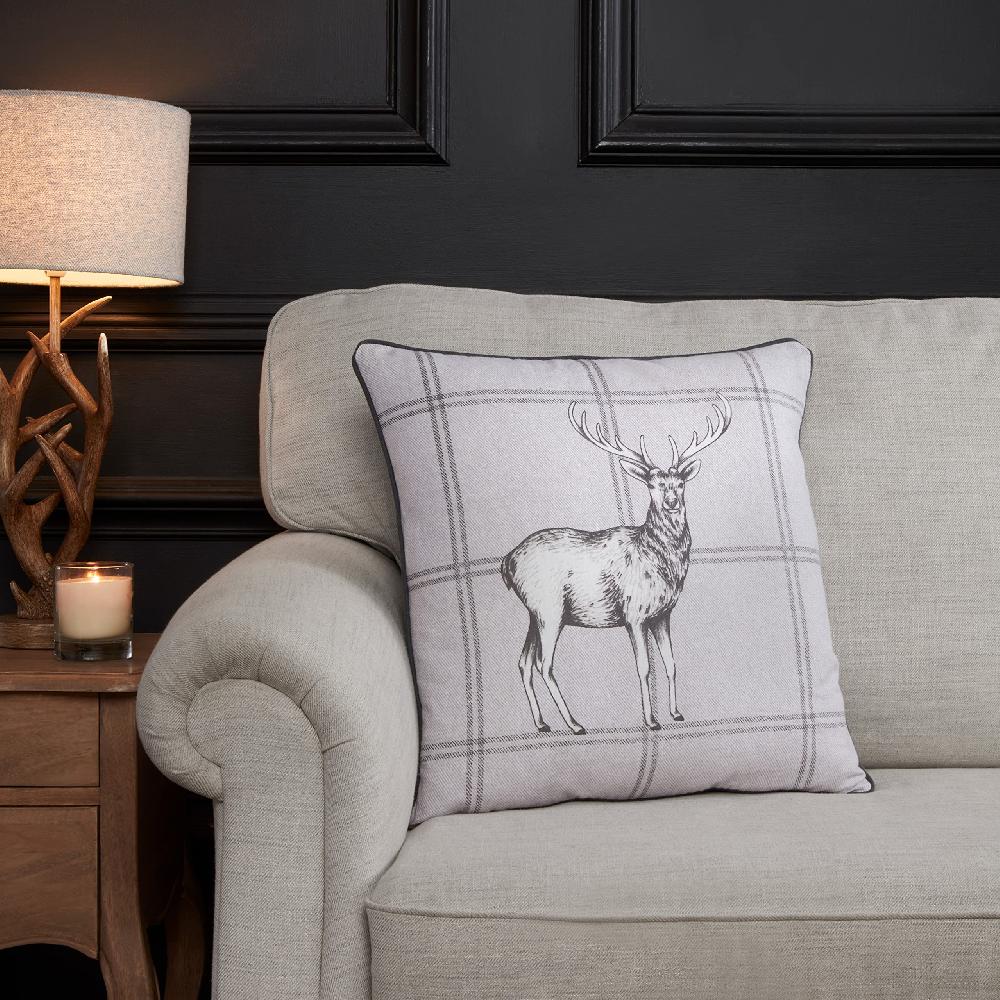 Sleepdown Stag Check - Filled Cushion