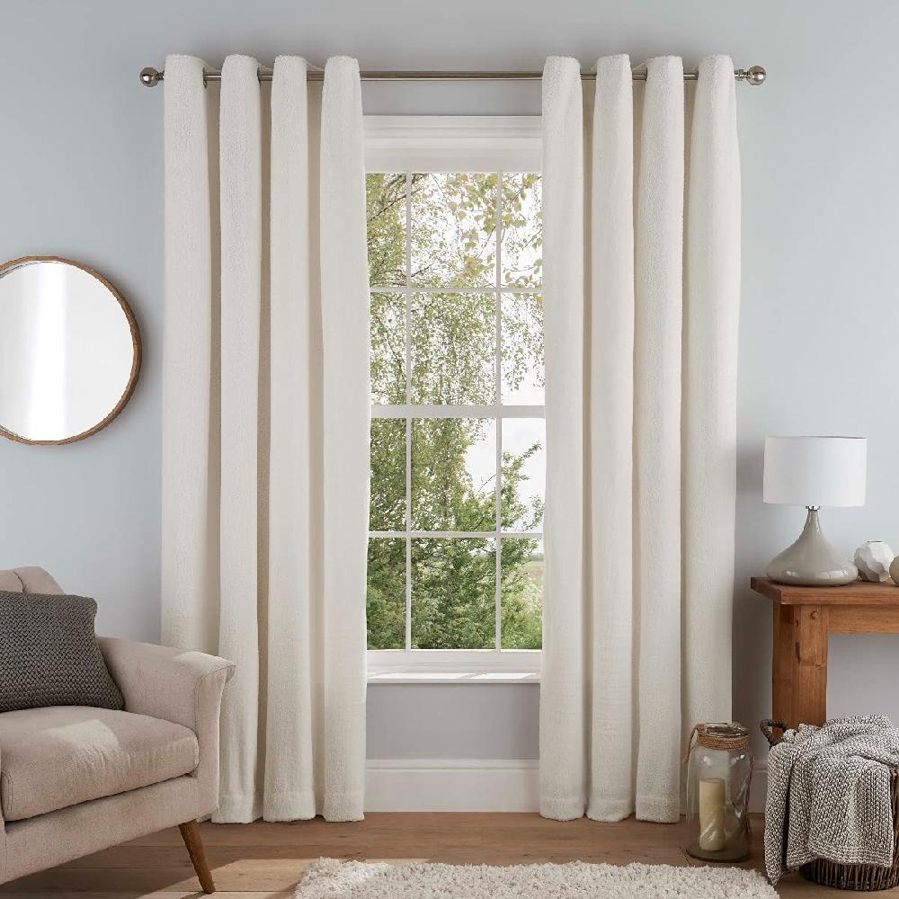 Sleepdown Teddy Fleece - Eyelet Lined Curtains
