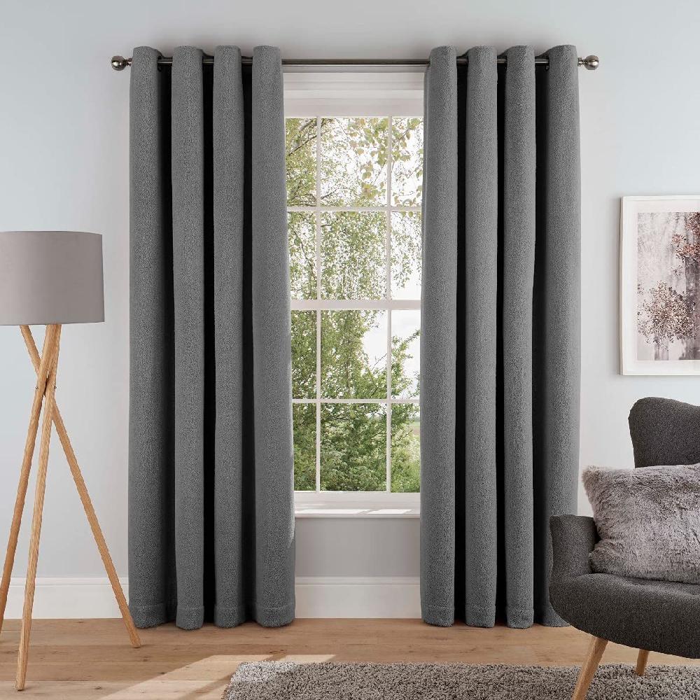 Sleepdown Teddy Fleece - Eyelet Lined Curtains