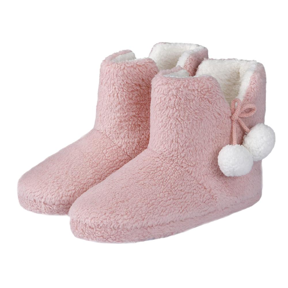 Sleepdown Teddy Fleece With Pom Poms - Slippers