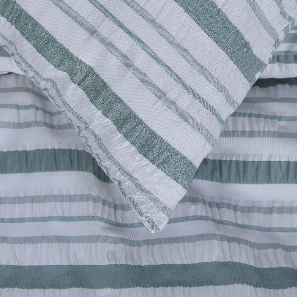 Sleepdown Stripe Seersucker - Reversible Duvet Cover & Pillowcase Set